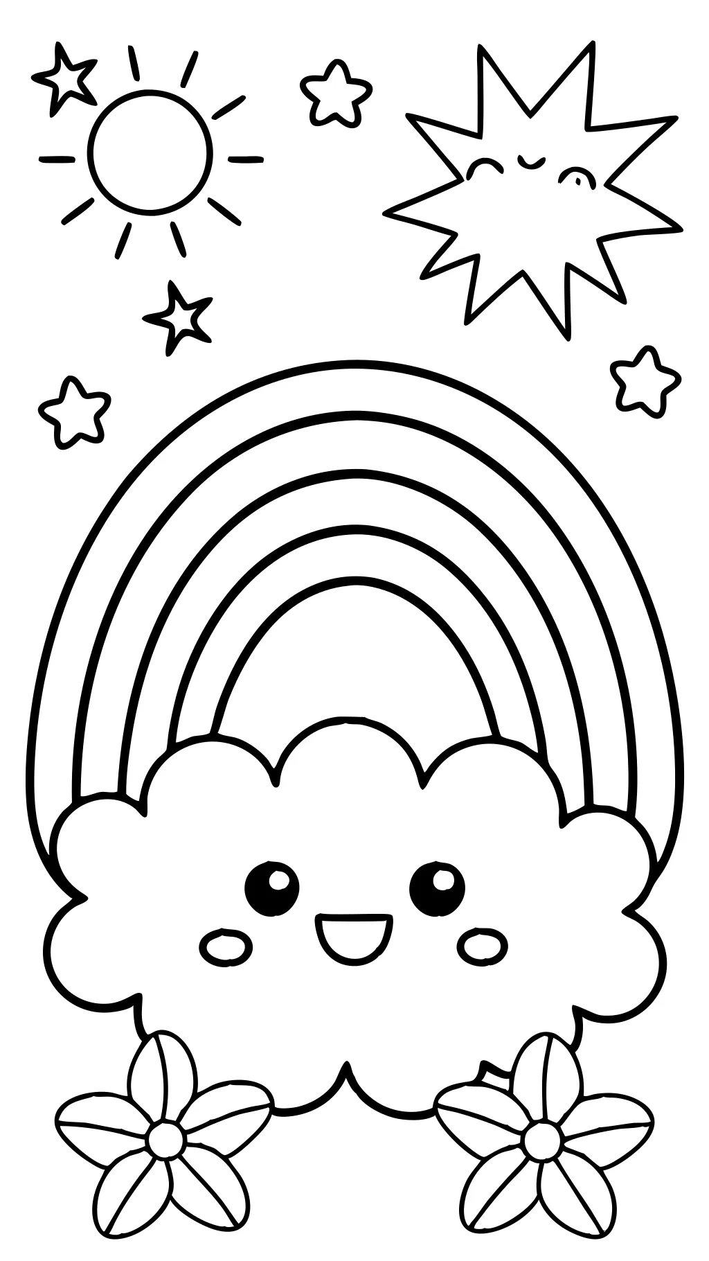 rainbow coloring page printable